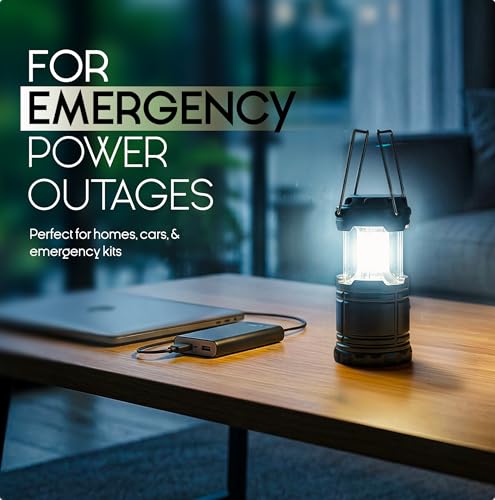 Detalle de MalloMe Camping Lights LED Lantern: 360° COB Brightness in a Pocket-Sized, Battery-Powered Lantern