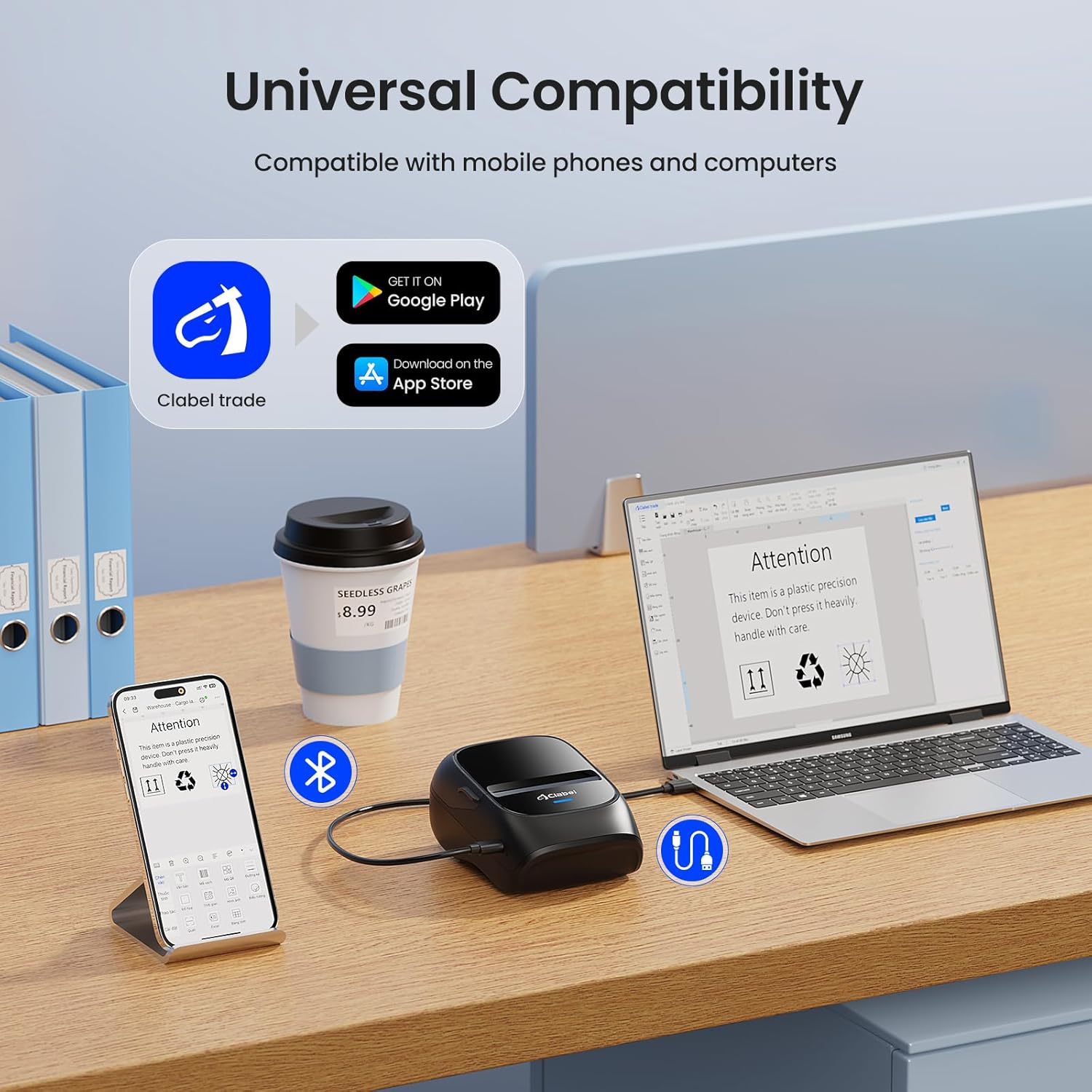 Thumbnail 6 de CLABEL 221B mini stampante etichette termica portatile Bluetooth per codici a barre e adesivi