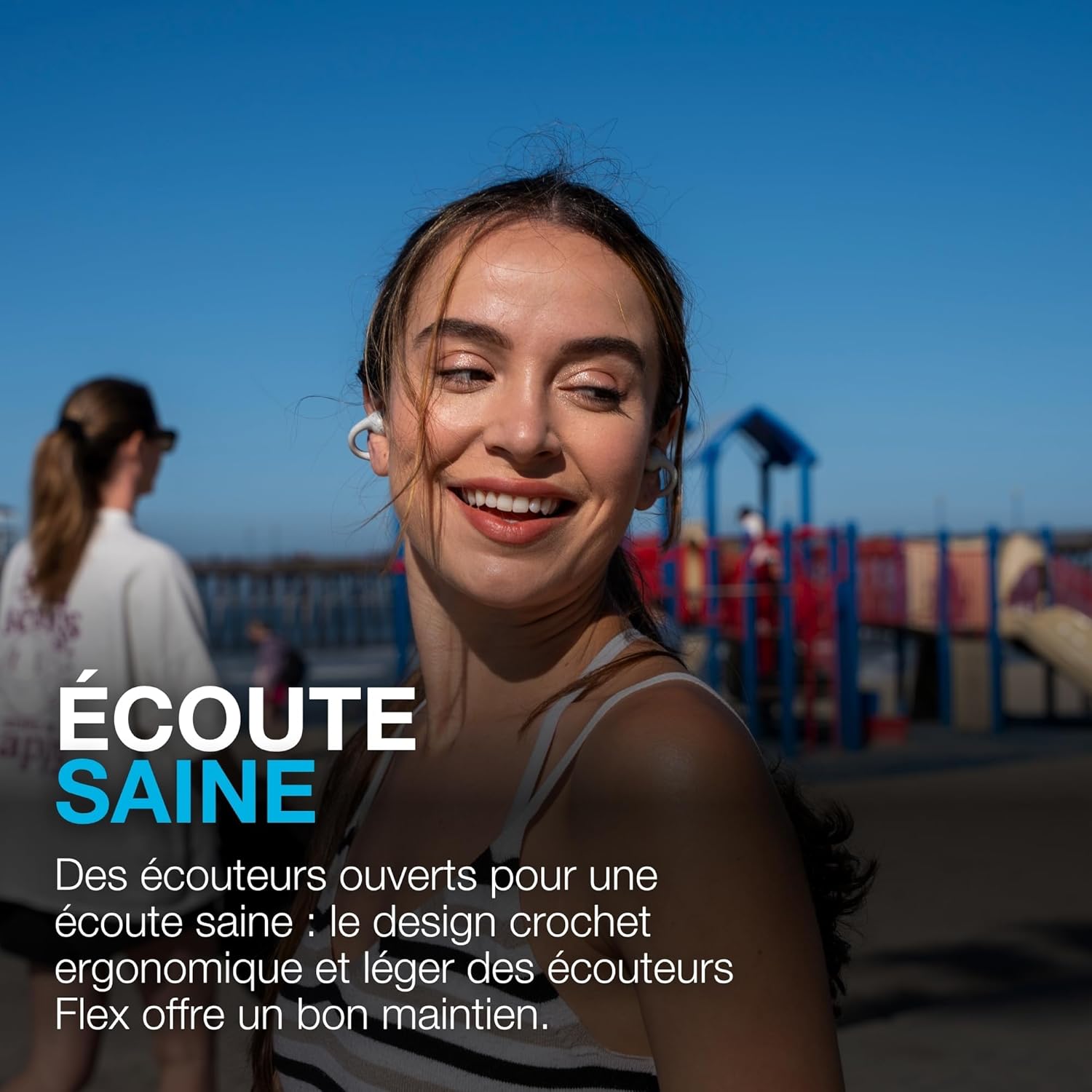 Thumbnail 3 de JLab Flex Casque à Oreille Ouverte – Écouteurs Bluetooth ouverts, 21 h d’autonomie, personnalisation via l’application