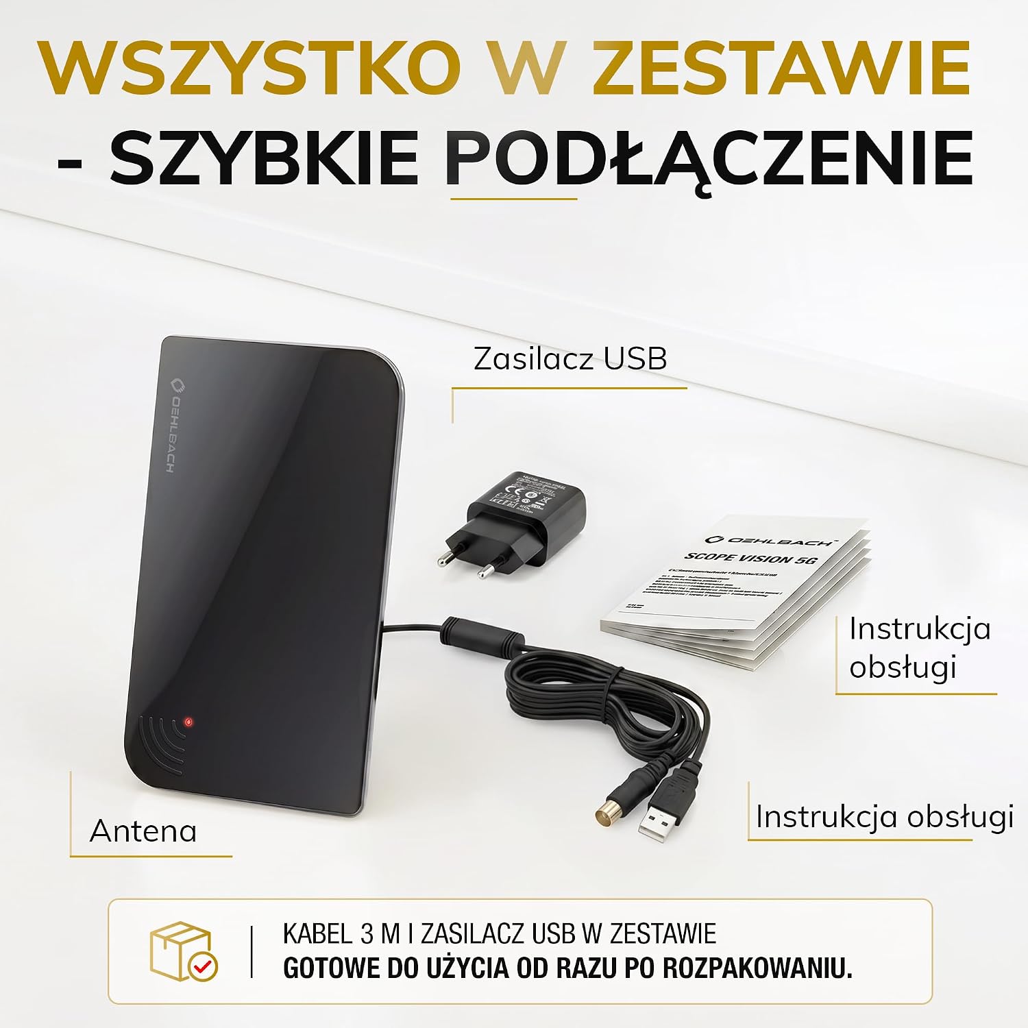 Thumbnail 6 de Oehlbach Scope Vision 5G – pokojowa antena DVB-T2 ze wzmacniaczem i filtrem LTE/5G