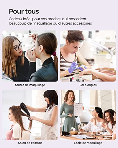 Thumbnail 6 de SONGMICS Valise à maquillage JHZ06B – Mallette trolley grande taille, 4 niveaux