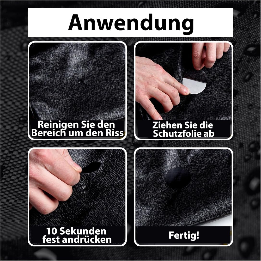 Detalle 2 de aZengear Reparaturflicken 11 Stück Schwarz – selbstklebend, wasserdicht und hitze-/kältebeständig