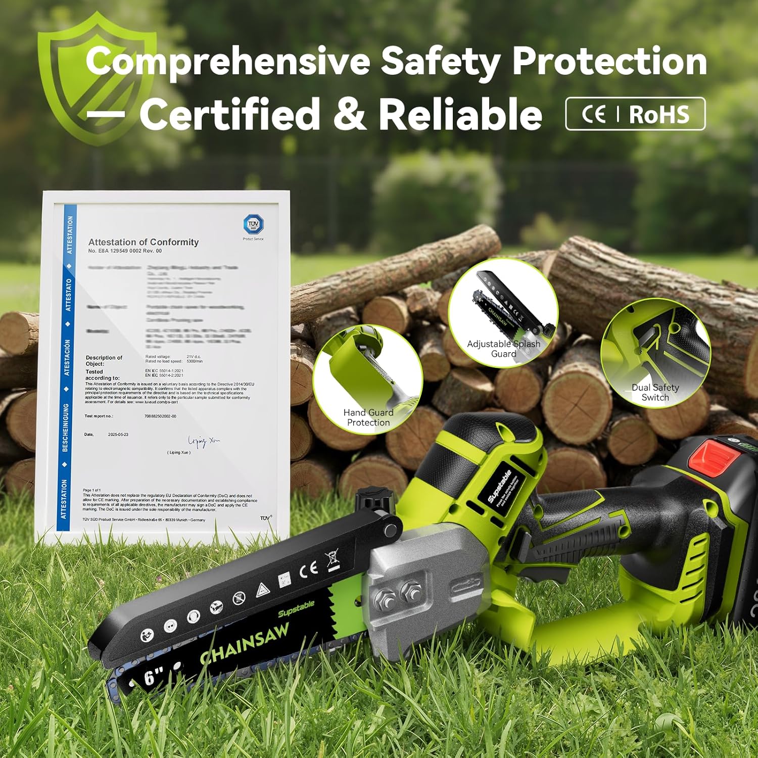 Thumbnail 1 de Supstable Mini Chainsaw 6-inch cordless brushless handheld