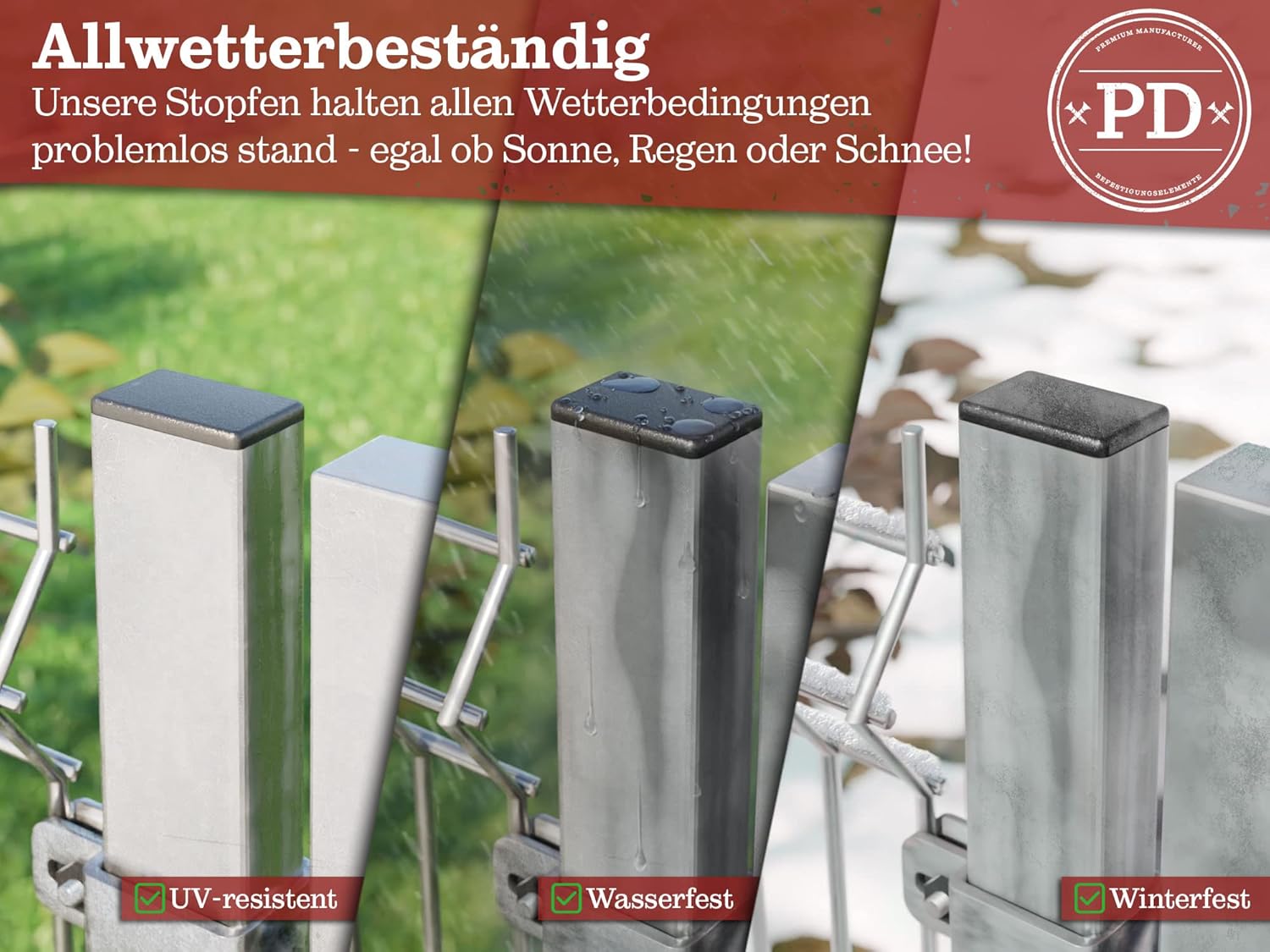 Thumbnail 3 de PD® Lamellenstopfen 60x20 mm für Vierkantrohr (Außenmaß) – 10 Stück, schwarz