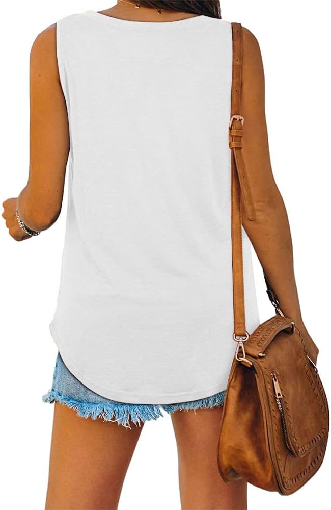 Thumbnail 3 de iChunhua Ladies Summer Vest Tank Tops: Scoop Neck, Loose Fit Sleeveless Top