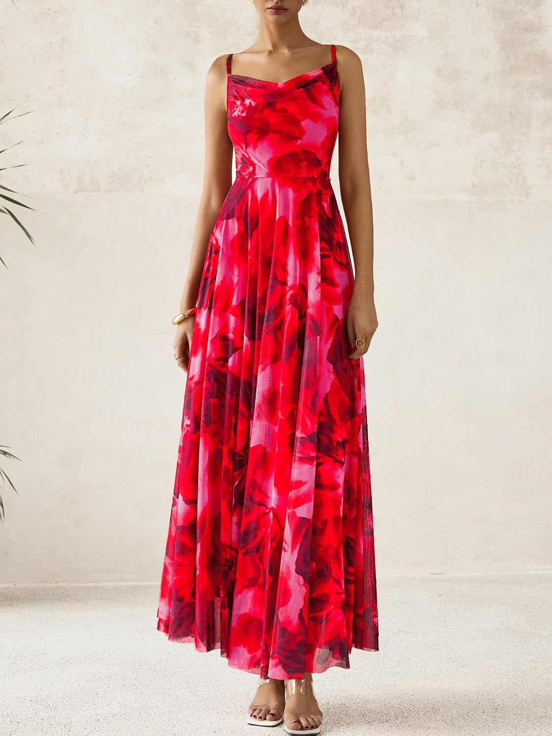 Detalle 2 de BTFBM Women Summer Floral Maxi Dress beachwear 🌊