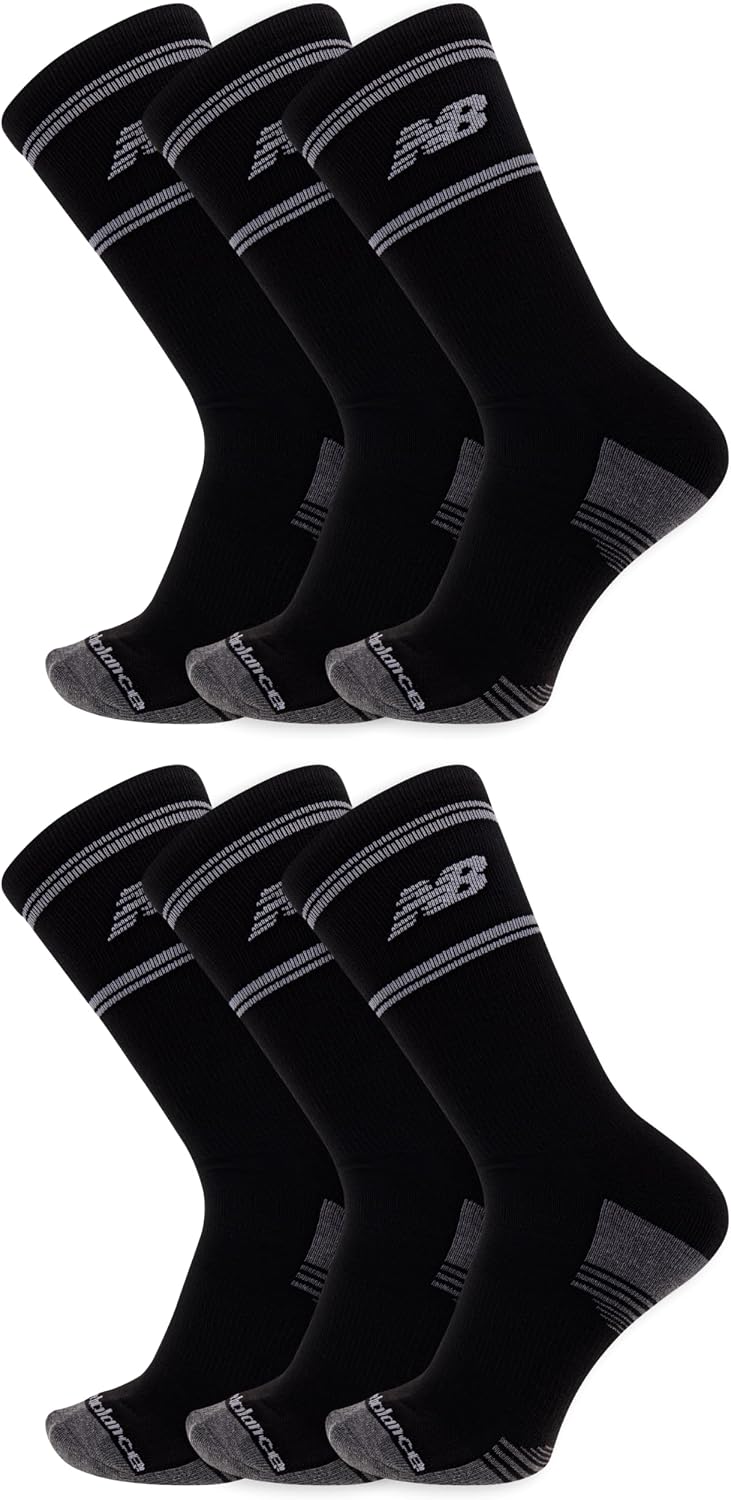 Detalle de New Balance Performance Cushioned Crew Socks – Mixte, 6 ou 12 paires