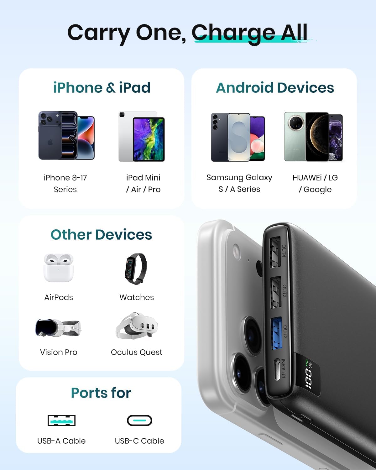 Thumbnail 6 de Hiluckey Power Bank 20000mAh Portable Charger with 22.5W Fast Charging