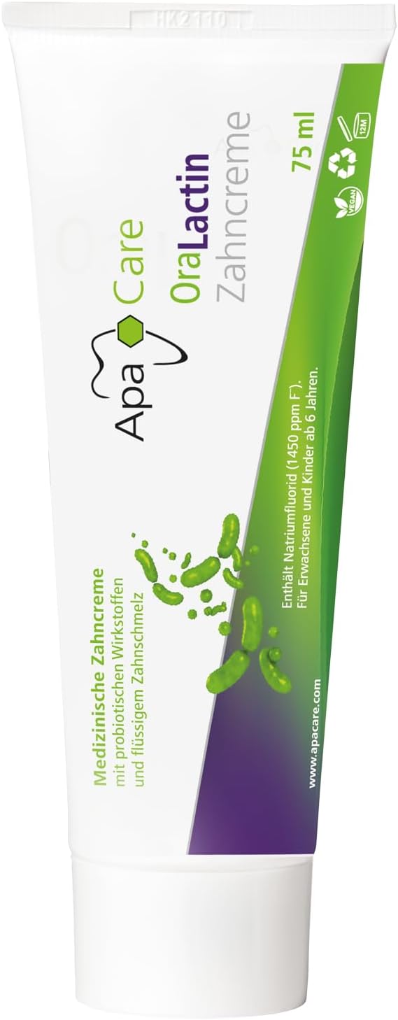 Detalle de Dentifricio rimineralizzante OraLactin con smalto liquido e fluoro – 3x75 ml