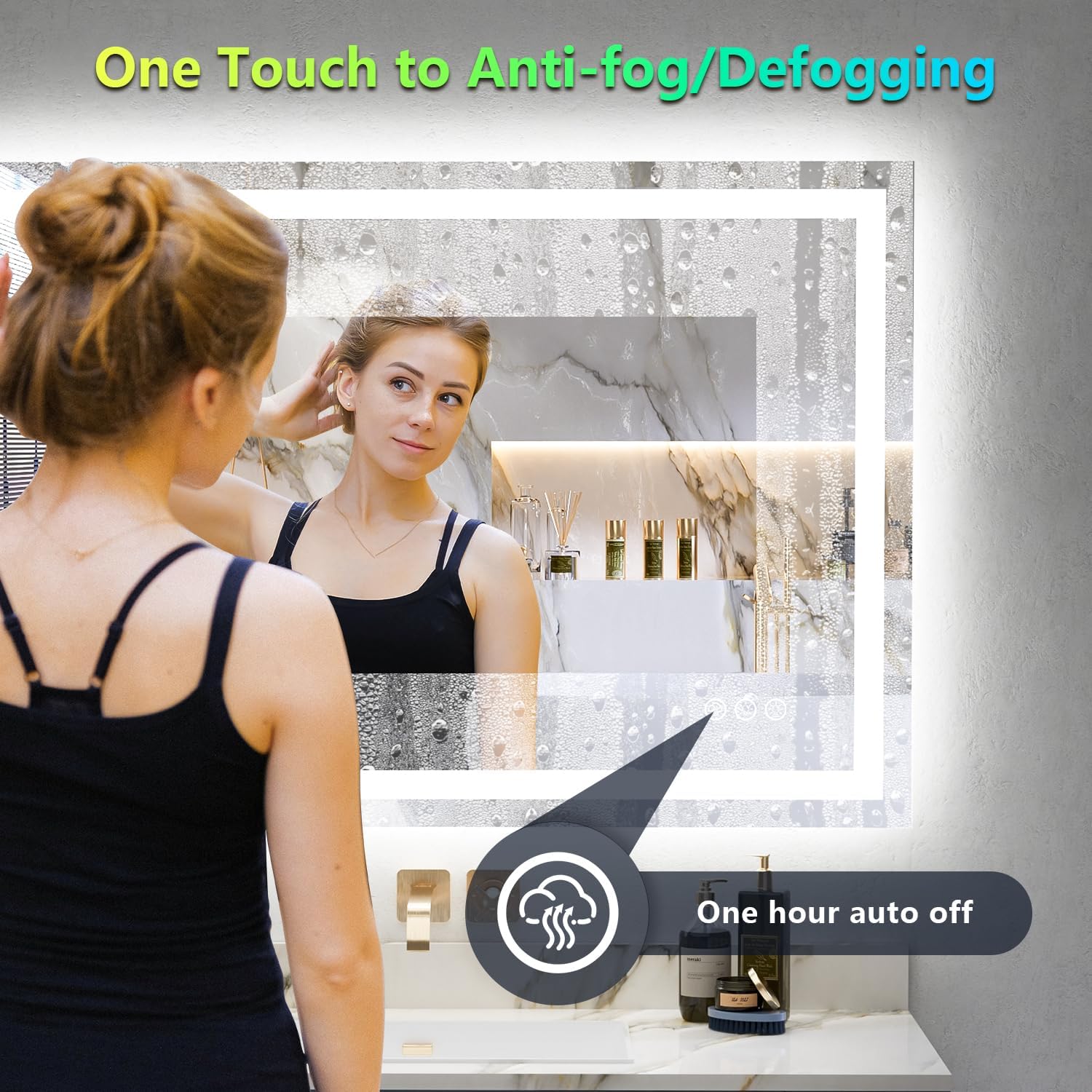 Thumbnail 4 de YEELAIT 36x30 RGB LED Bathroom Mirror with Front Light, Anti-Fog, and IP54