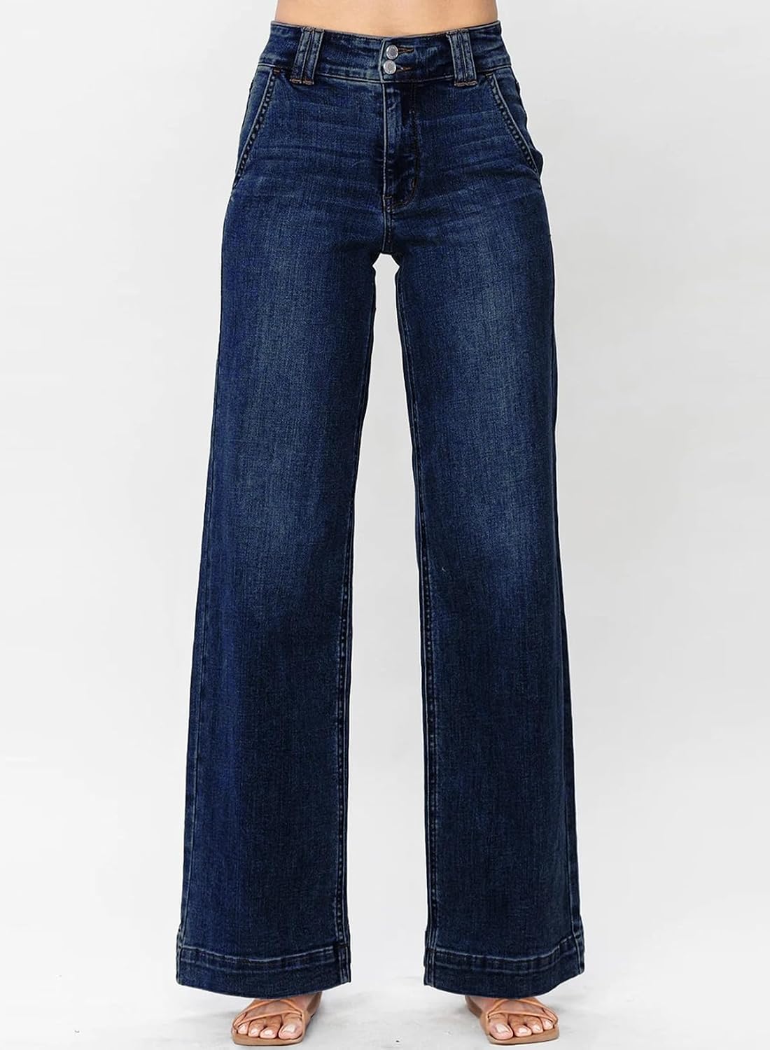 Detalle 2 de Astylish Women’s High Waisted Wide Leg Straight Jeans with Tummy Control Waist