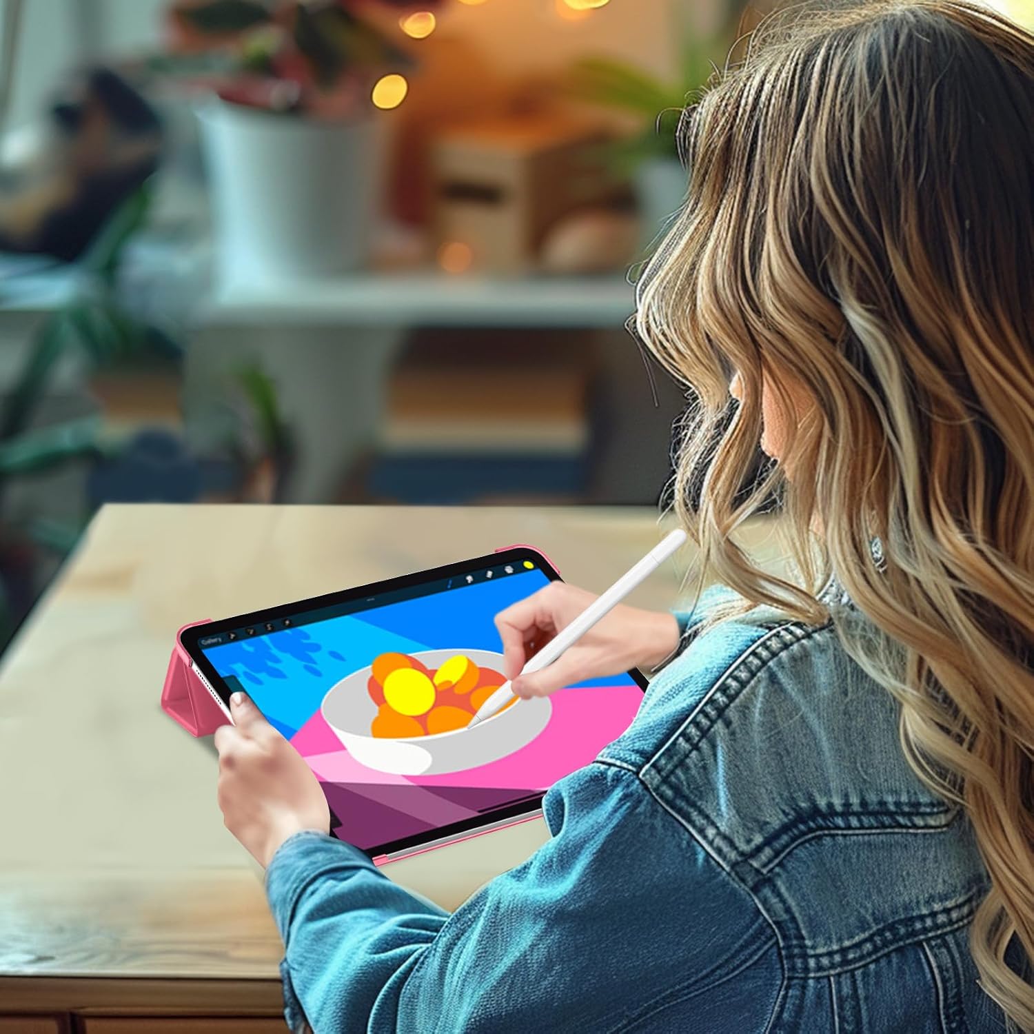 Thumbnail 6 de ProCase Hülle für iPad Pro 13 Zoll M5/M4 (2025/2024) – Dünn, transluzente Rückhülle, Melone Rosa