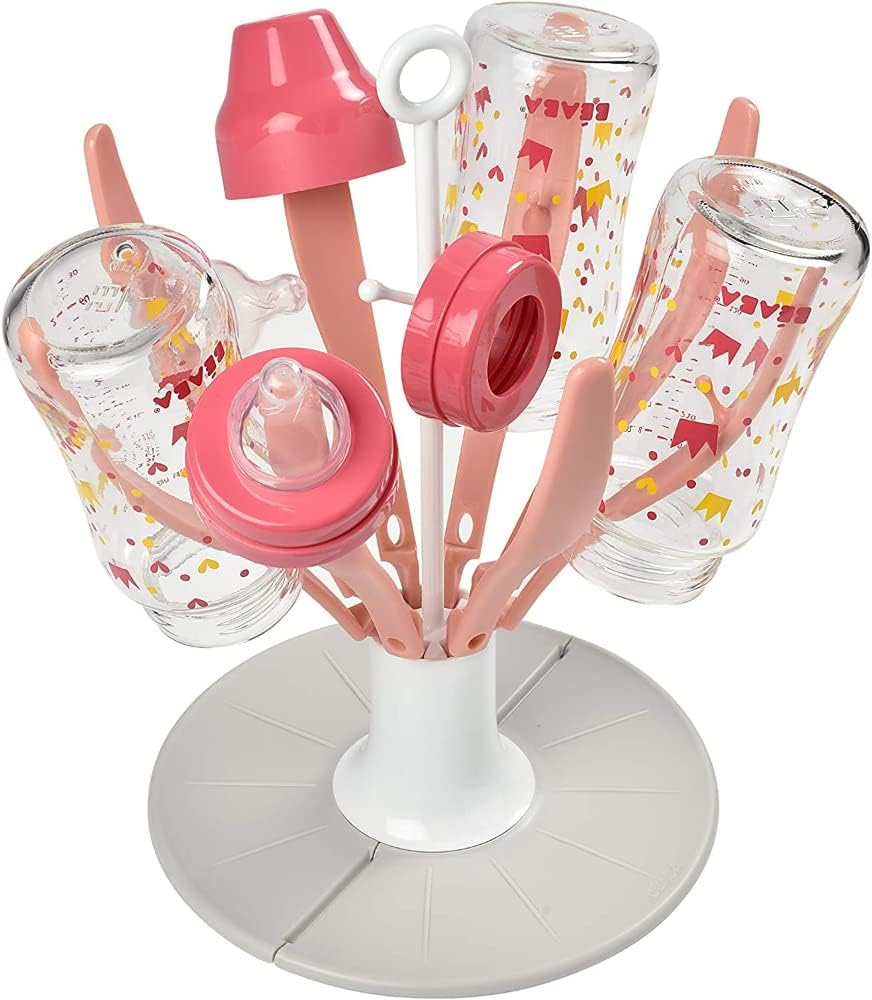 Thumbnail 1 de Béaba Arbre Flower — égoutte-biberons pliable, compact, pour 8 biberons et accessoires (rose)