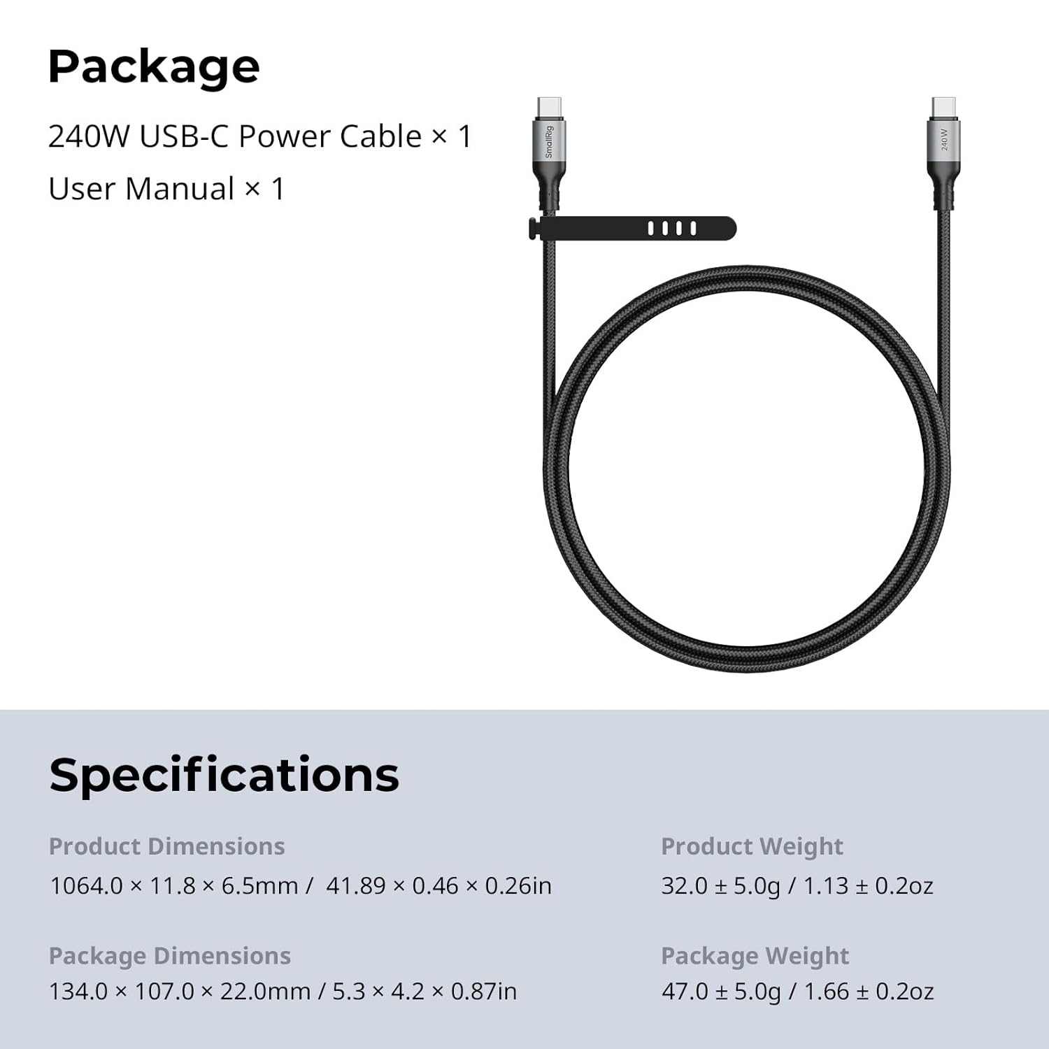 Thumbnail 5 de SMALLRIG Cavo USB-C a USB-C 240 W (3,28 piedi) per ricarica rapida PD 3.1