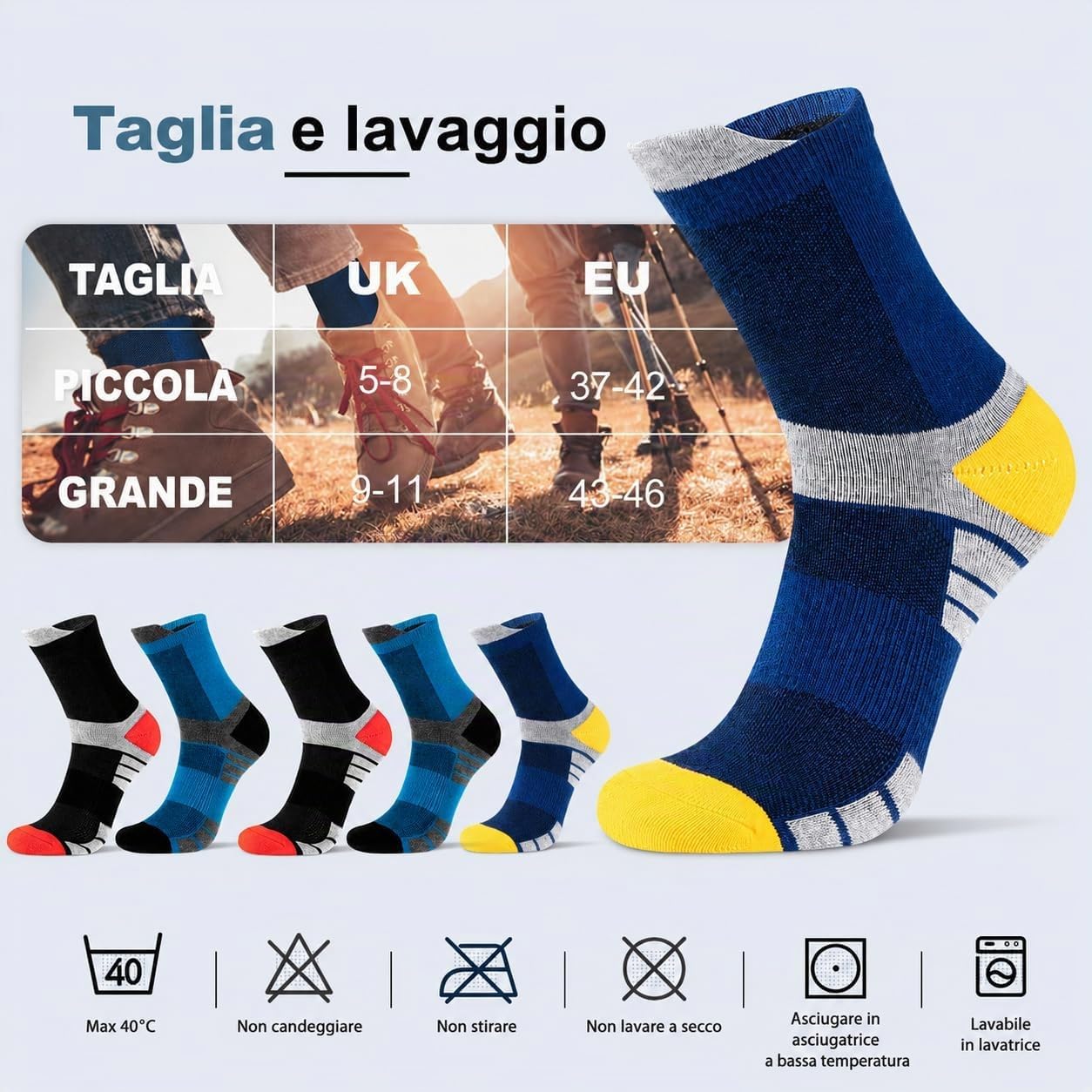 Thumbnail 6 de Niofind Calzini Uomo 6 Paia – Calze sportive traspiranti, ammortizzate e anti--vescica
