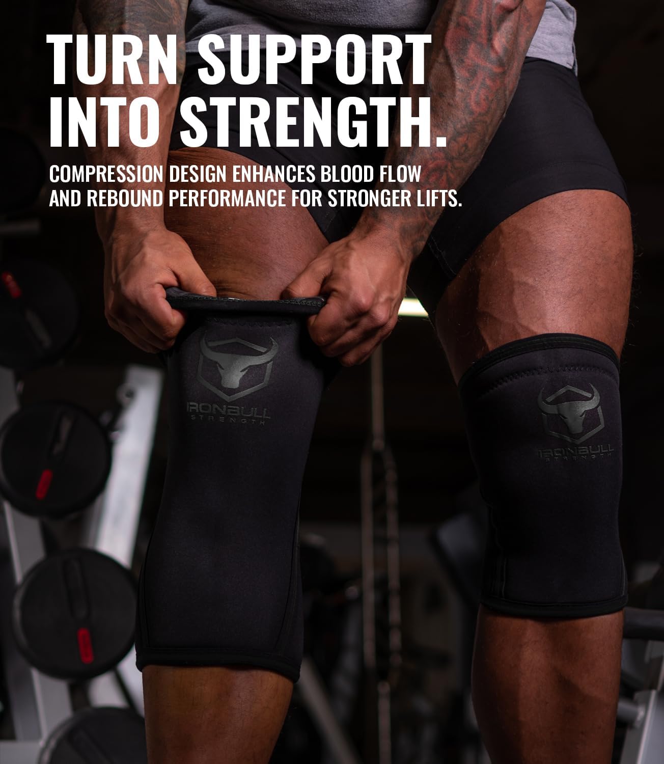 Thumbnail 3 de Iron Bull Strength Knee Sleeves 7mm (1 Pair) – Durable Compression Sleeve for Weightlifting, Powerlifting & Cross Training