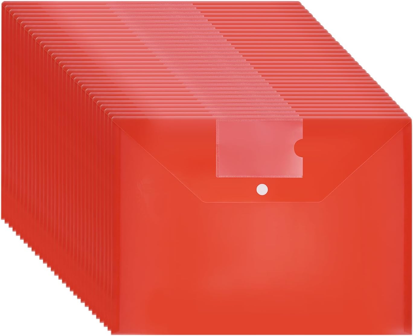 A4 Plastic Wallets with Popper – 30 Pack (Red)