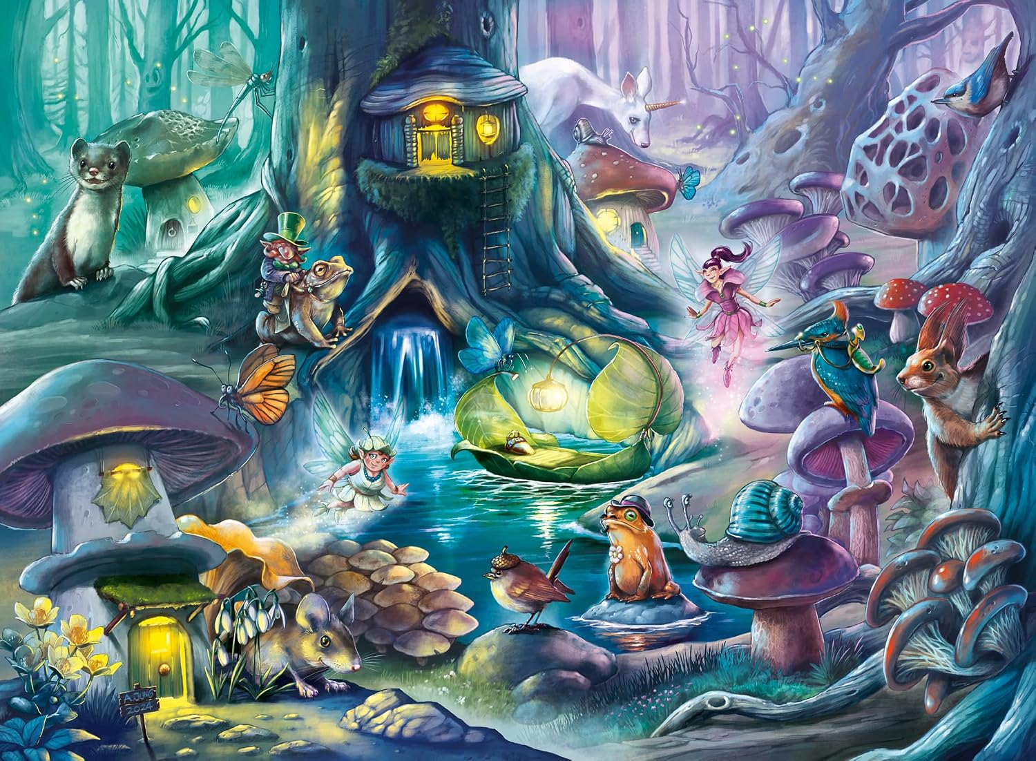Detalle 2 de Ravensburger Kinderpuzzle 12004051 „Zauberhafter Wald“ – XXL-Puzzle für Kinder ab 7 Jahren, 150 Teile