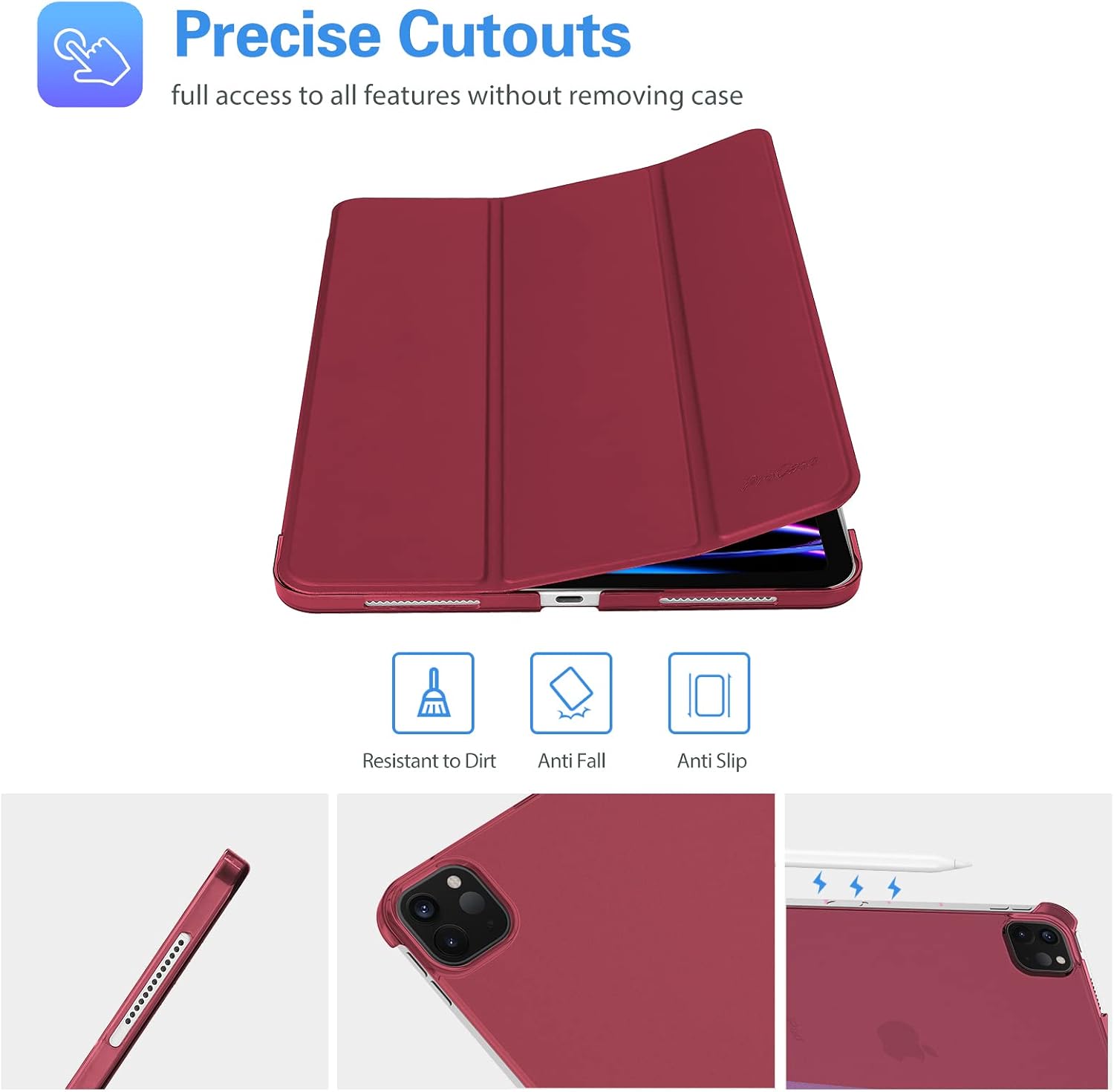 Thumbnail 4 de ProCase Smart Case for iPad Pro 11-inch, Wine