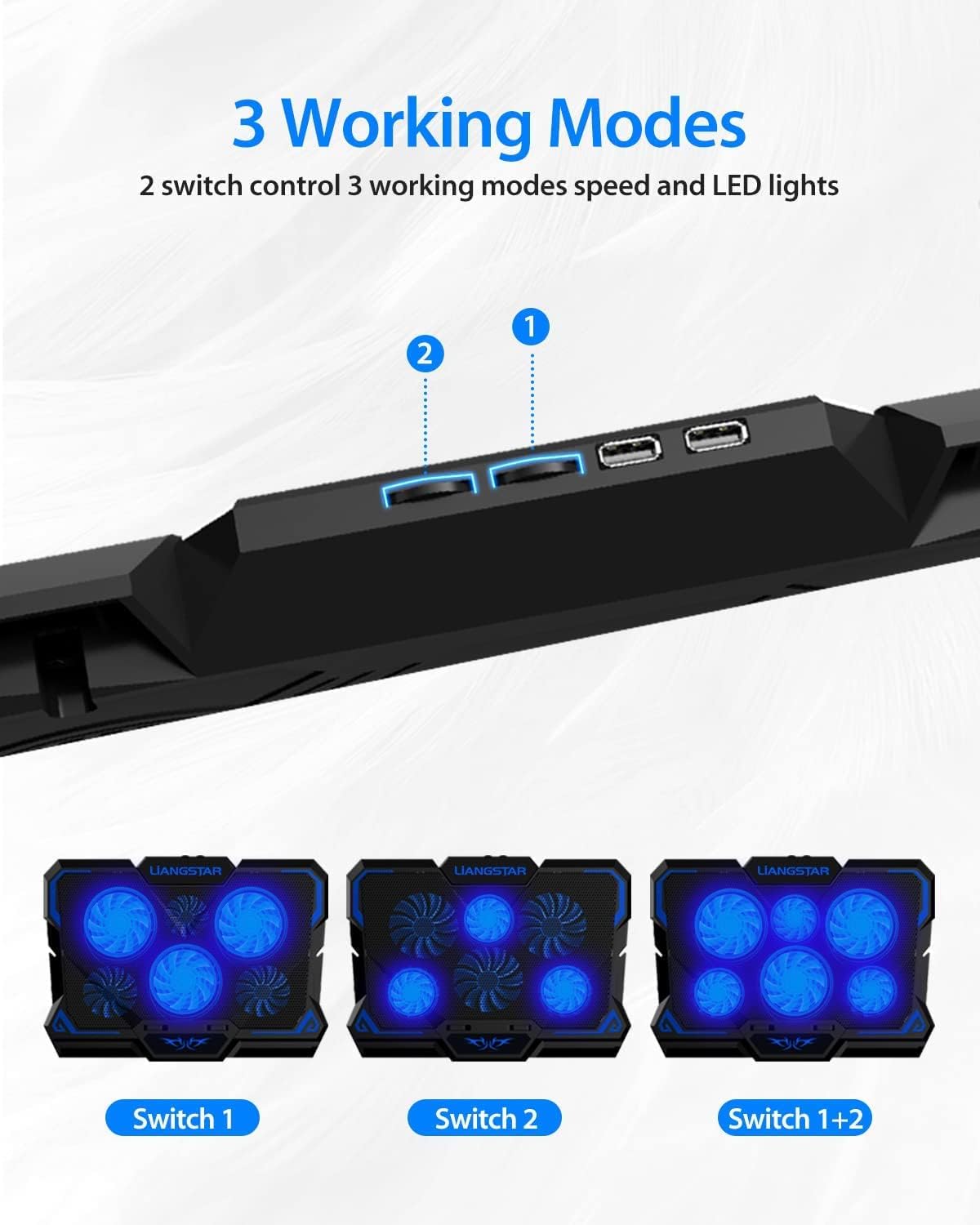 Detalle 2 de 6-Fan Laptop Cooling Pad for 17 Inch