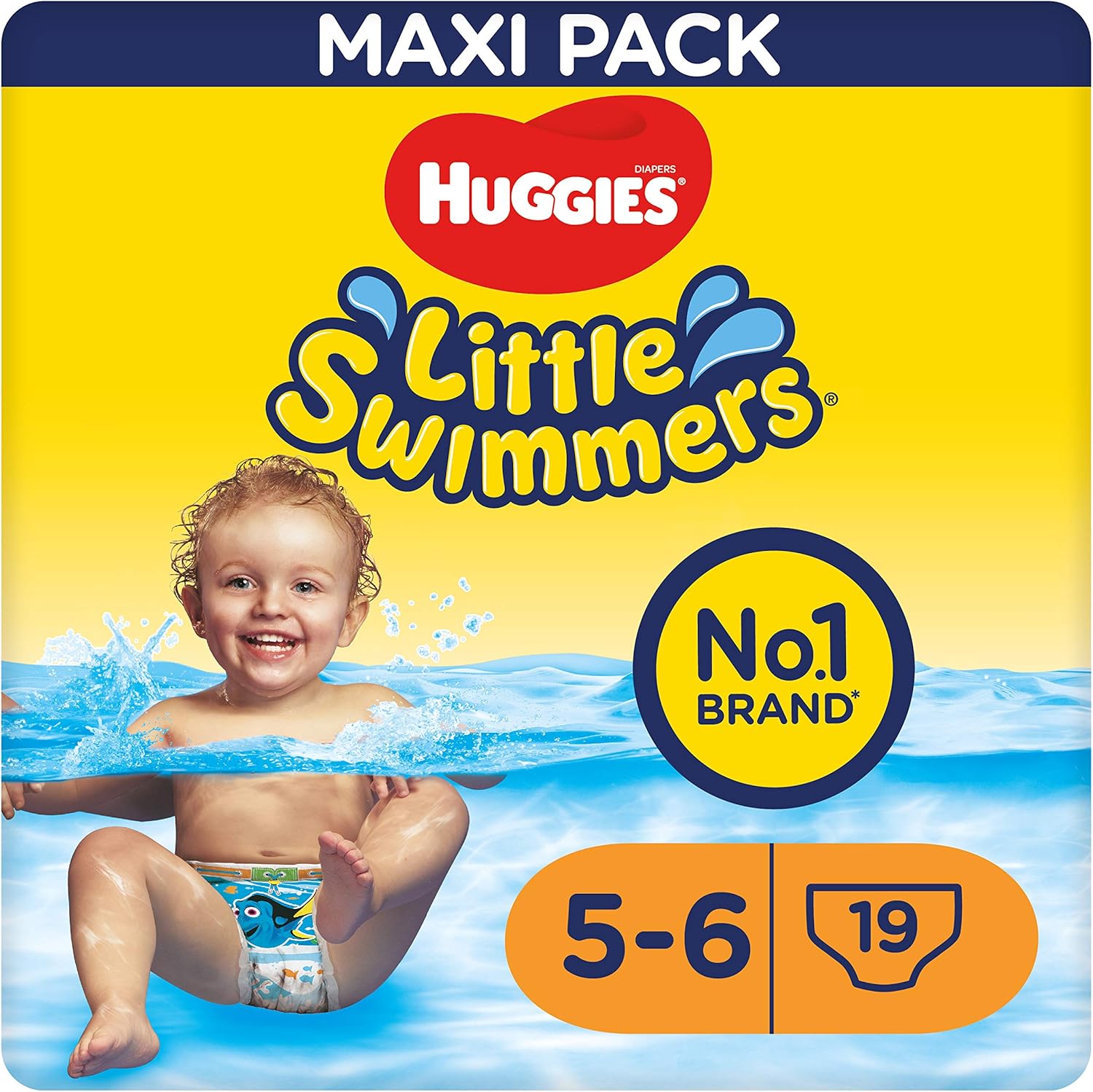 Detalle de HUGGIES Little Swimmers Couches Taille 5-6 (12-18 kg) – Paquet de 19