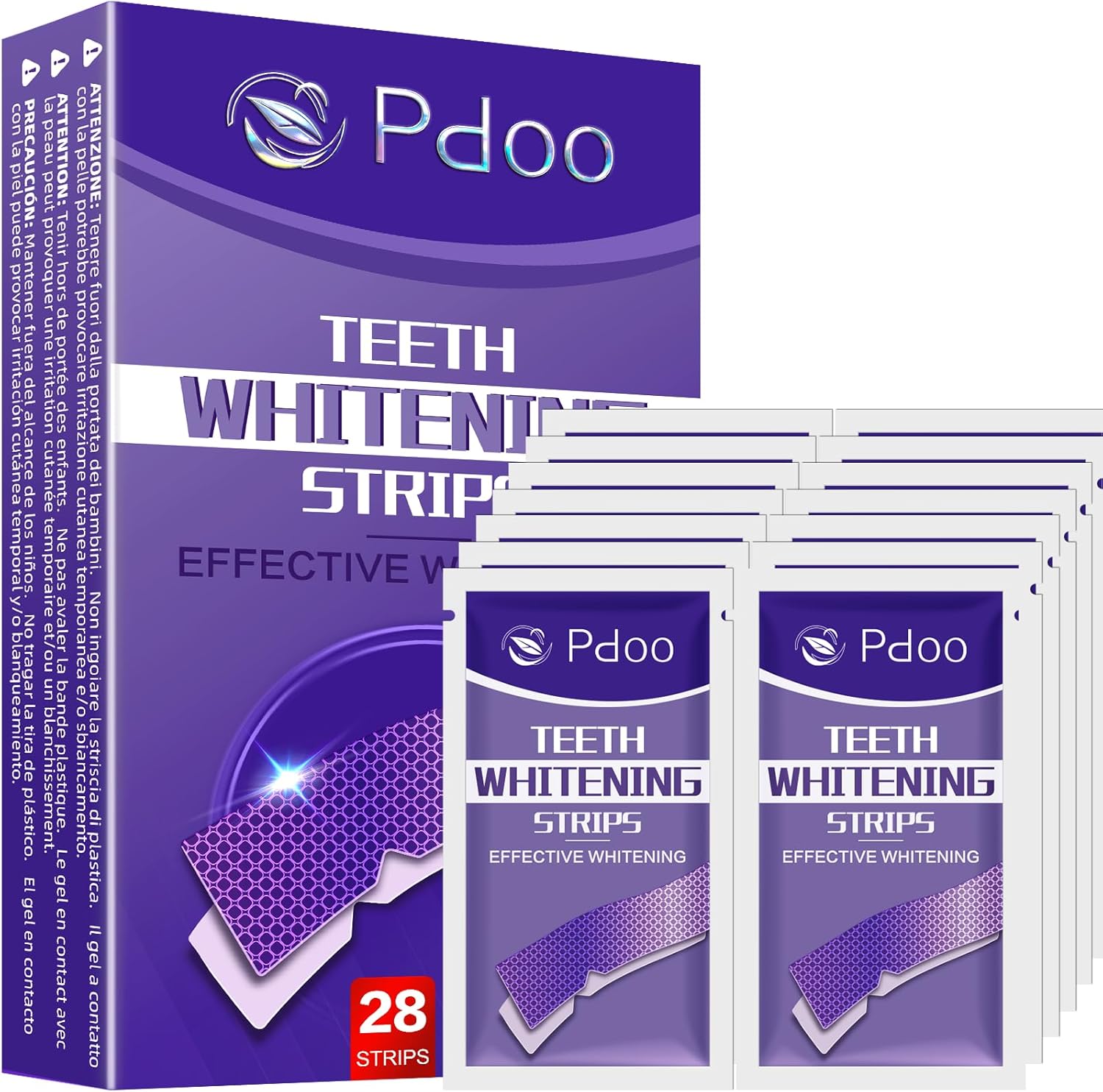 Purple Teeth Whitening Strips 14 Treatments (Enamel-Safe, No-Sensitivity, No-Slip)