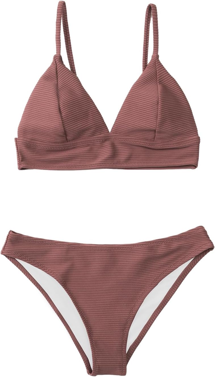Thumbnail 6 de Cupshe Maillot de bain 2 pièces avec haut de bikini triangle sexy à lacets pour femme