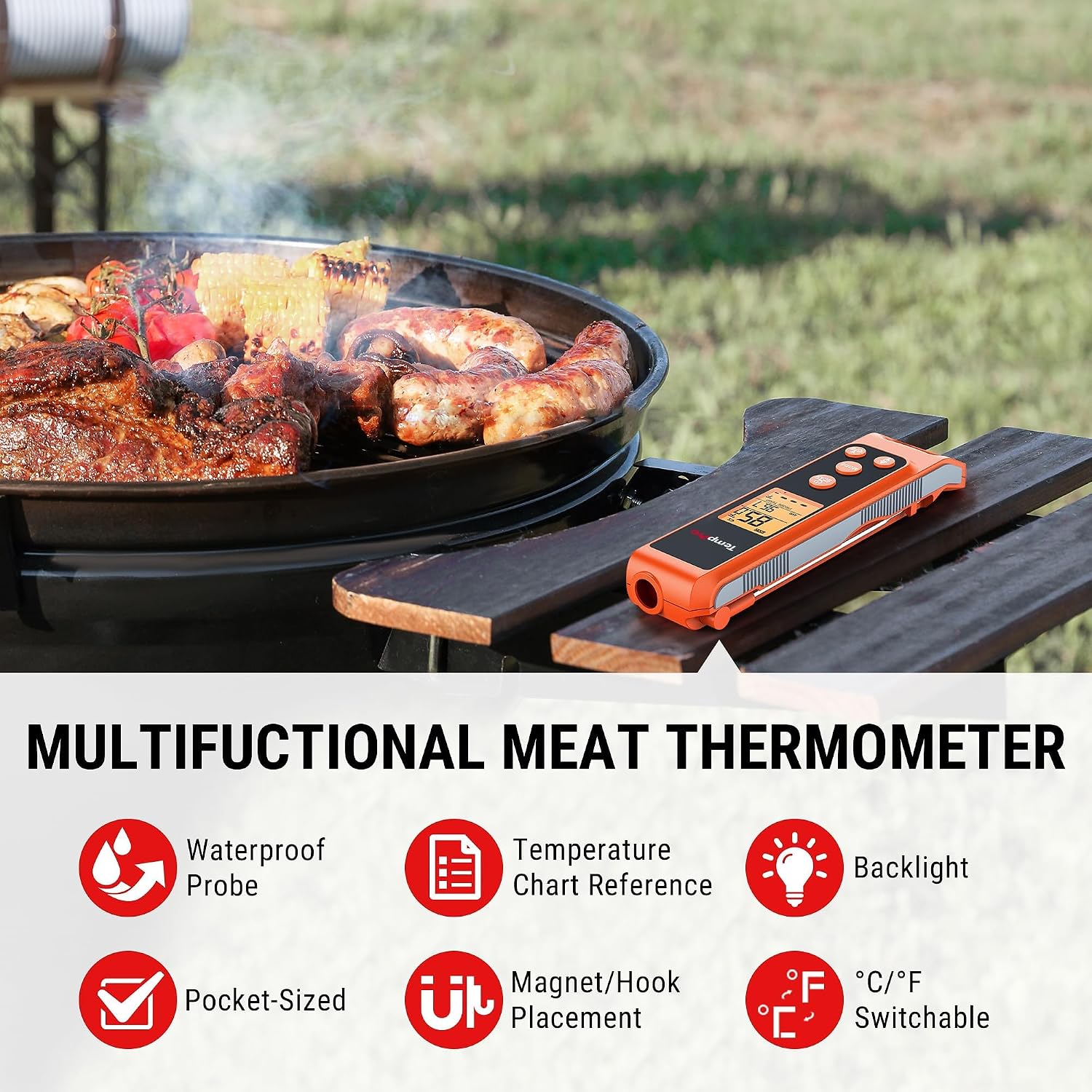 Thumbnail 5 de TempPro TP420 TempScan 2-in-1 Infrared Thermometer with Meat Probe