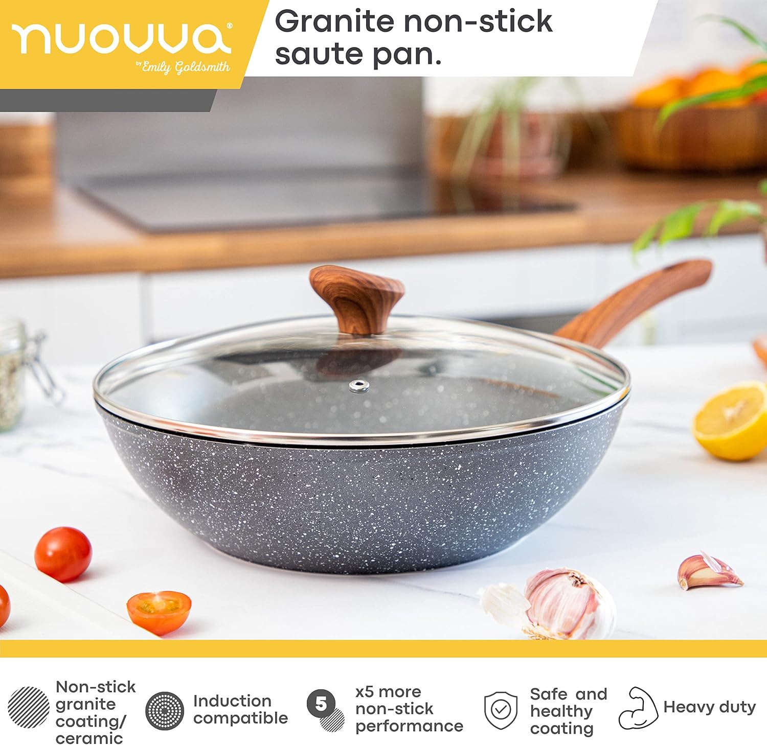 Detalle 2 de nuovva Induction Wok Pan 28cm
