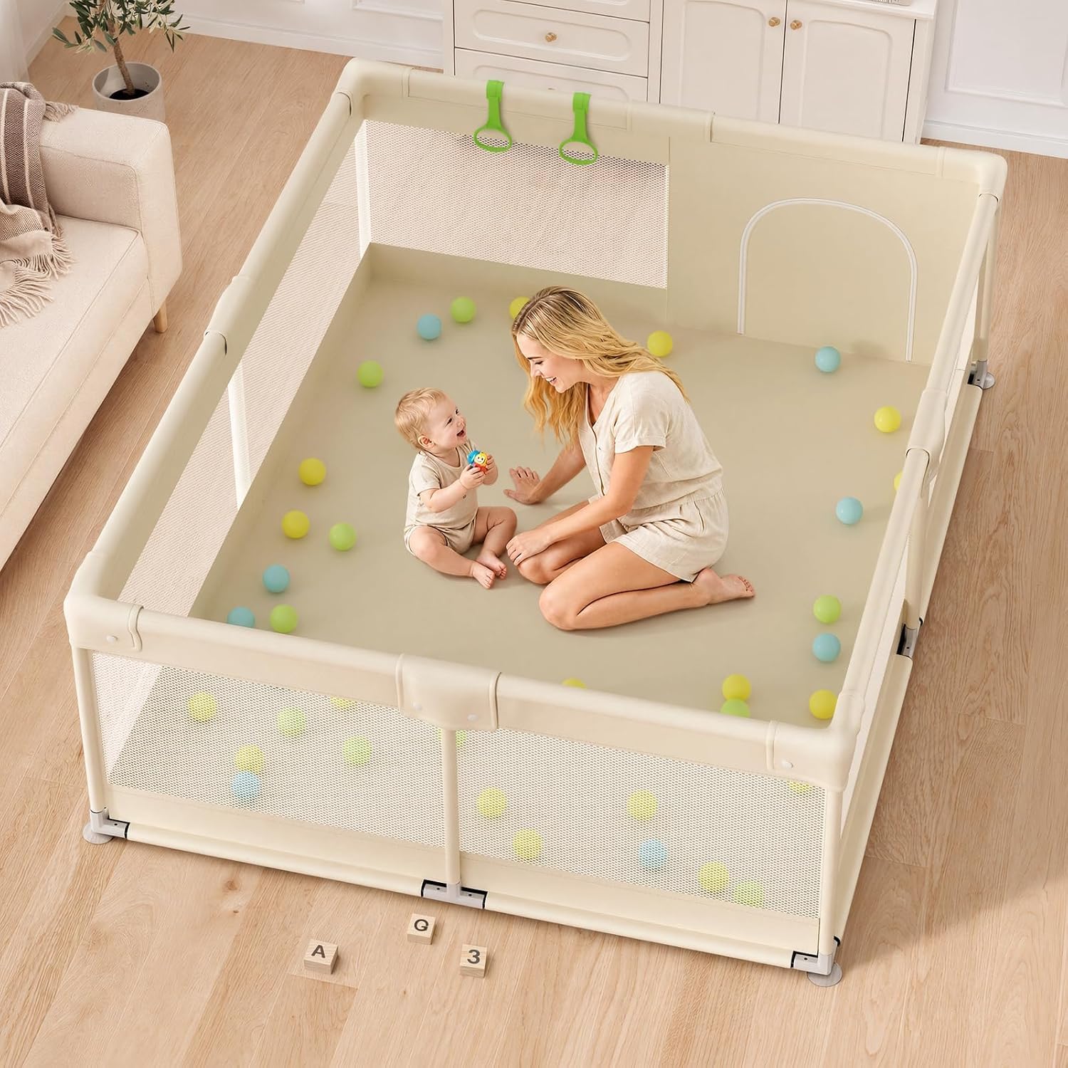 Thumbnail 6 de Parc Bébé Julrrimg Beige 120 × 120 cm — Espace sécurisé et pratique