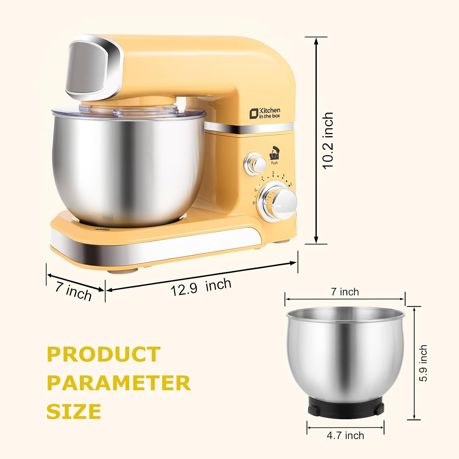 Detalle 2 de Kitchen in the box Stand Mixer 3.2 Qt — 6-speed 🍽