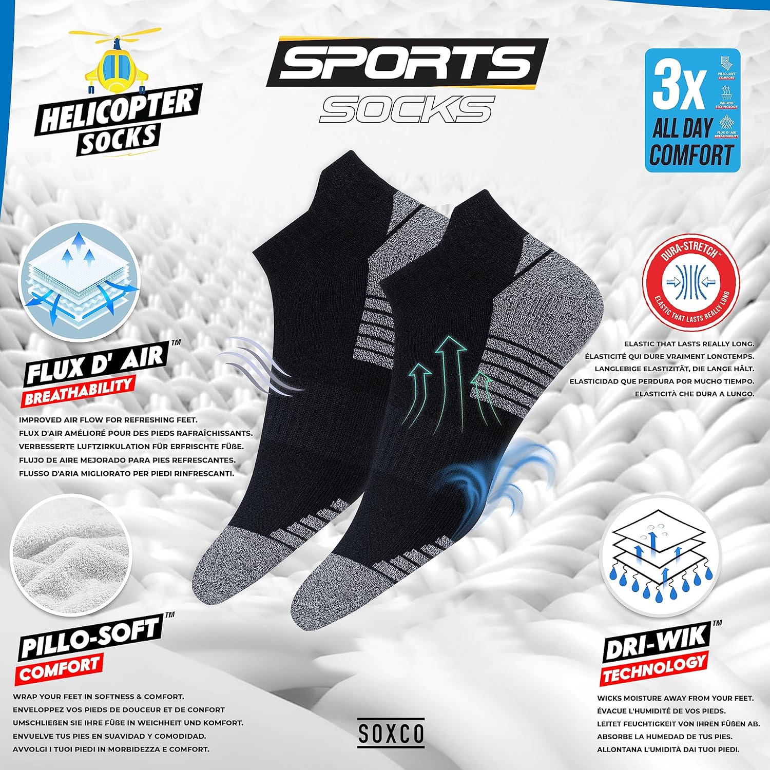 Thumbnail 1 de SOXCO Chaussettes Sport Socquettes – Lot de 10 Paires, confort premium et respirabilité
