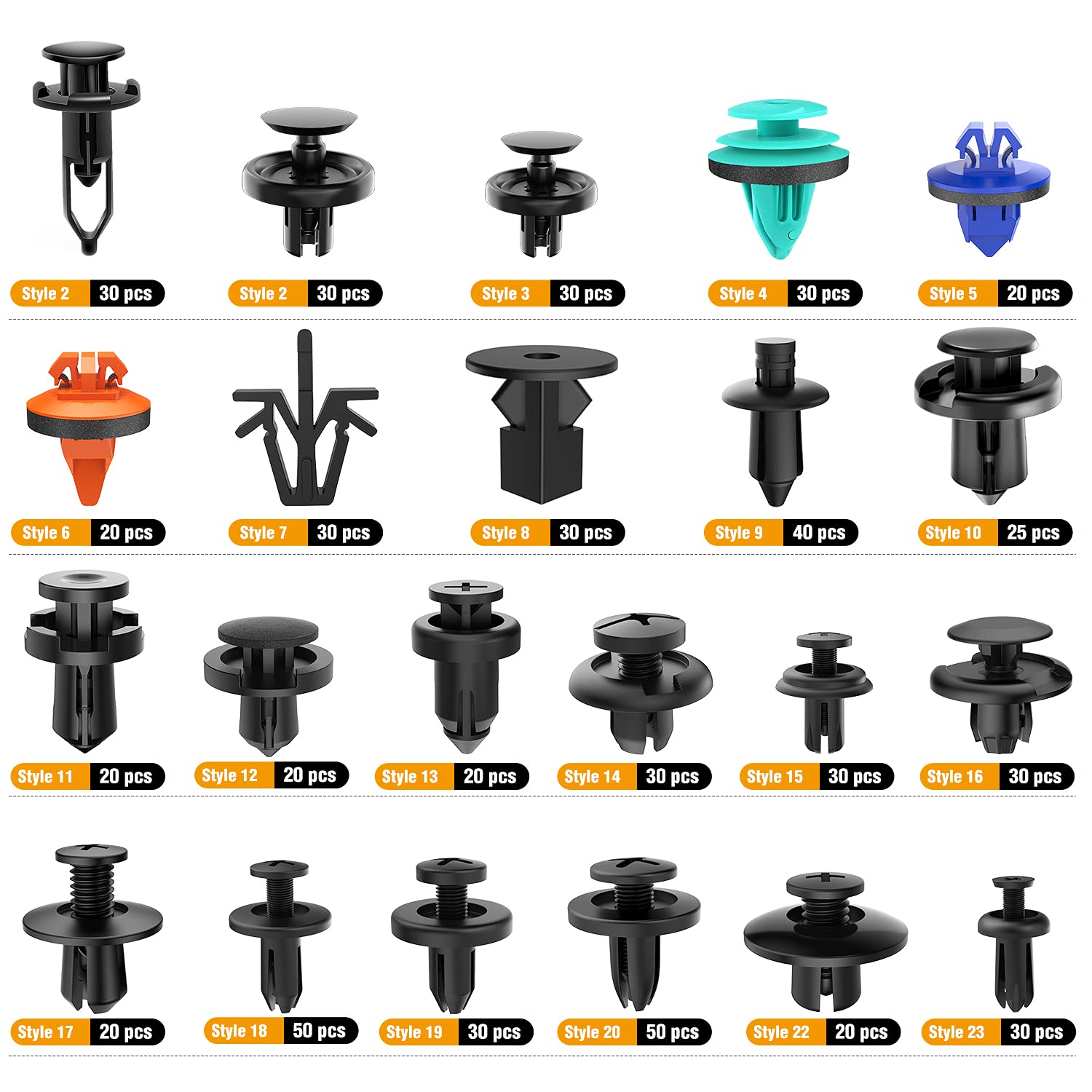 Detalle de GOOACC 680-Piece Car Push Retainer Clips & Auto Fasteners Assortment Kit (Nylon Bumper & Fender Rivets)