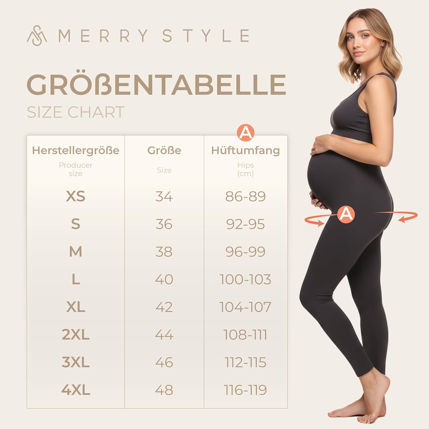 Thumbnail 6 de Merry Style MS10-297 Damen Umstandsleggings aus Viskose – lange Umstandsleggings mit hohem Bund