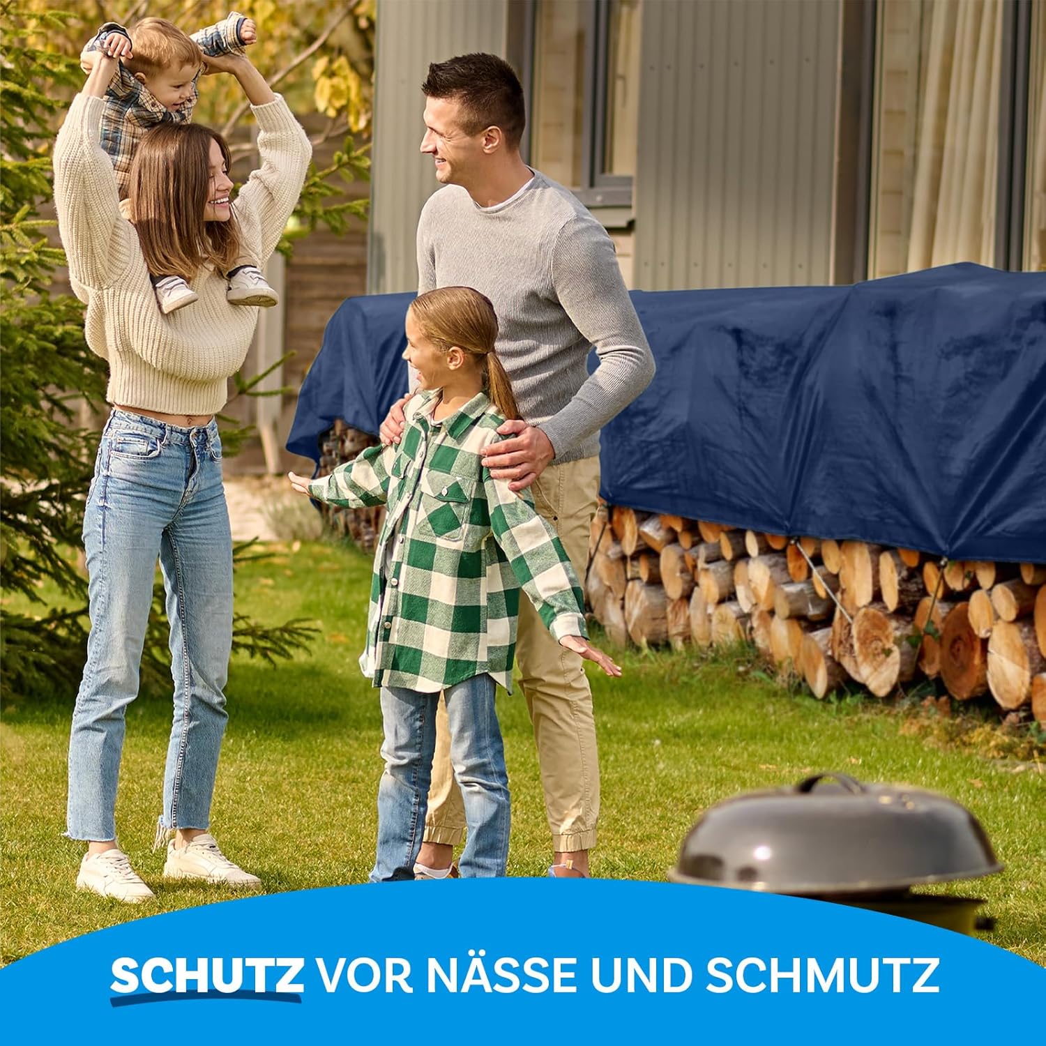 Thumbnail 4 de etm Abdeckplane 140 g/m² wasserdicht 10×12 m – UV-stabil, wasserfest und mit Metallösen