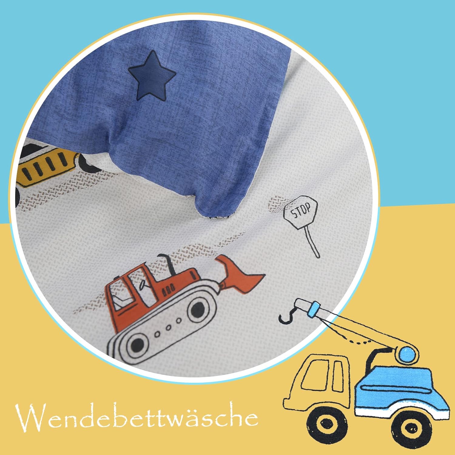 Thumbnail 3 de Kinderbettwäsche 100x135 (Jungen & Mädchen) mit Reißverschluss – 100% Baumwolle, Dinosaurier bunt
