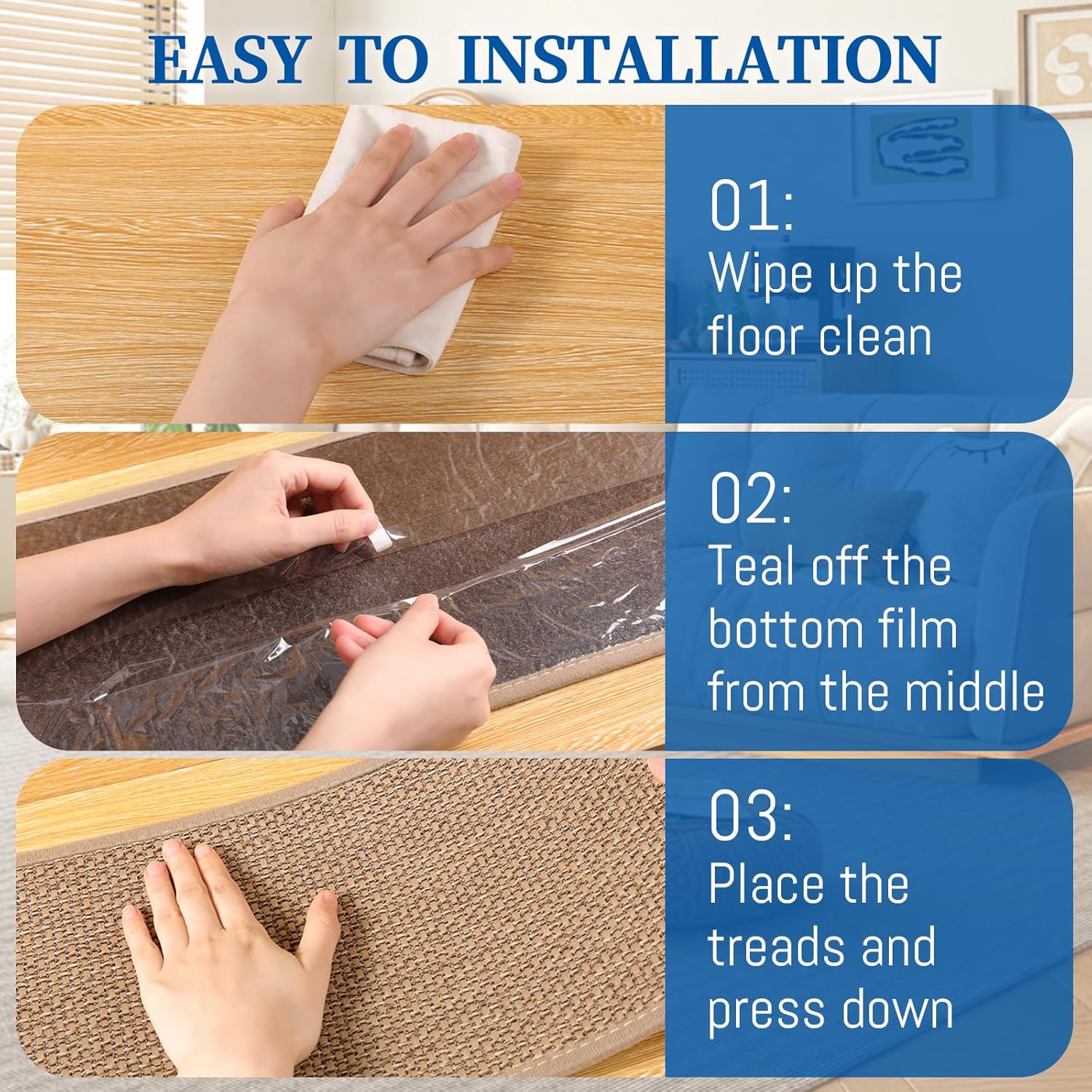 Thumbnail 3 de RIOLAND Linen Stair Treads 9 x 36, 15 Pack 🧩