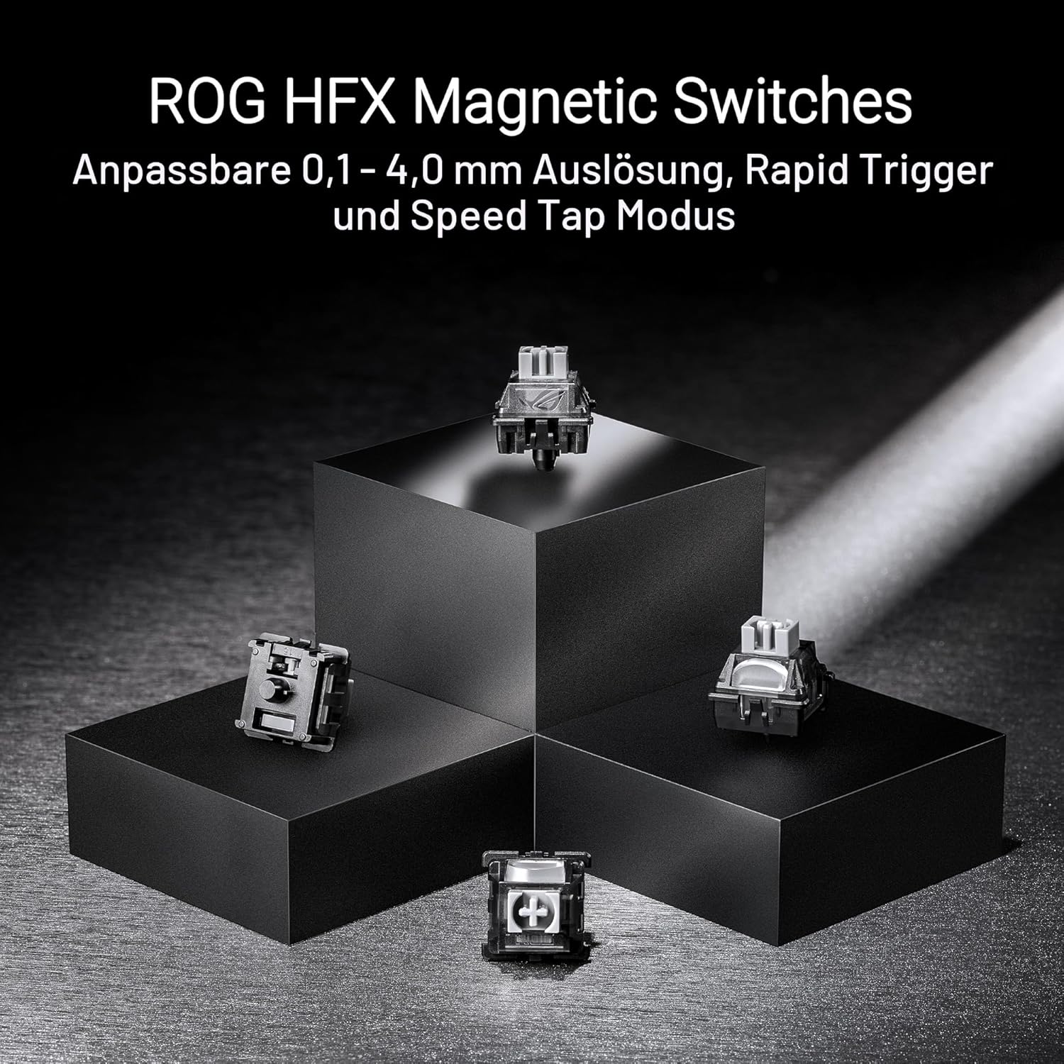 Detalle 2 de ASUS ROG Falchion Ace HFX analoge Gaming-Tastatur (DE QWERTZ, 65%, ROG HFX Magnetic, Touch-Panel, 2× USB‑C)
