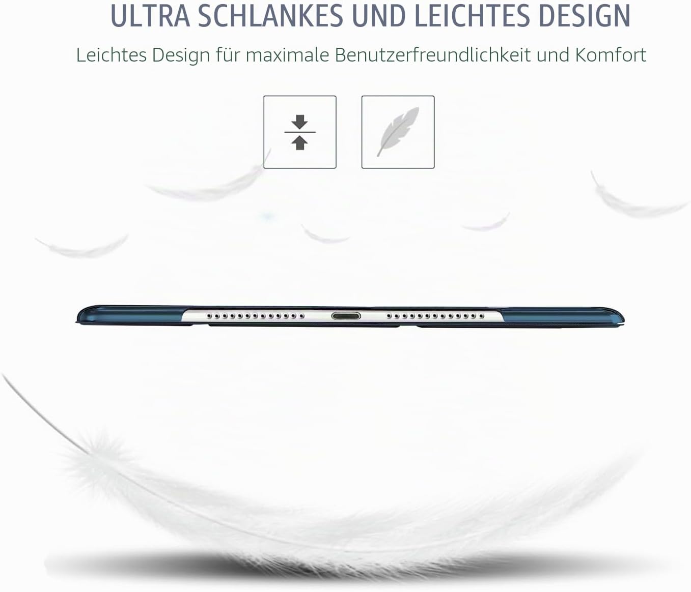 Detalle 2 de ProCase Hülle für iPad Air 2 (2014) – Navy, Leichte Standhülle mit transparenter Rückseite