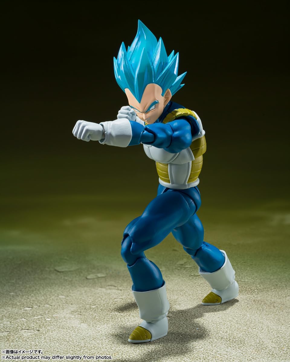 Detalle de S.H. Figuarts Dragon Ball Super Super Saiyan God Super Saiyan Vegeta (azione figure, ~135 mm) in PVC e ABS