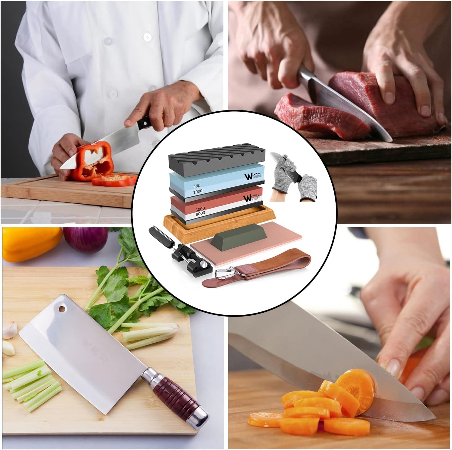 Thumbnail 6 de Professional Knife Sharpeners kit 400/1000 Grit Whetstone 🔪