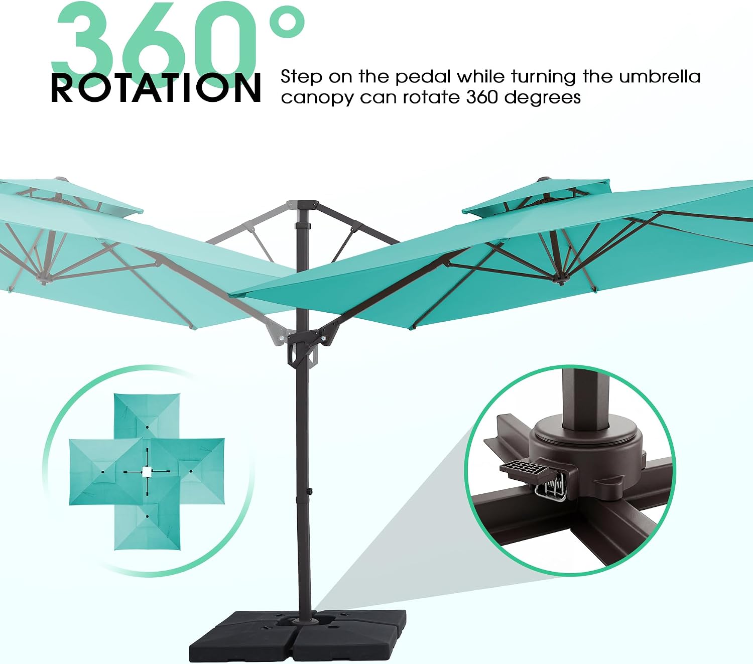 Detalle 1 de JEAREY Cantilever Patio Umbrella 9x9 ft