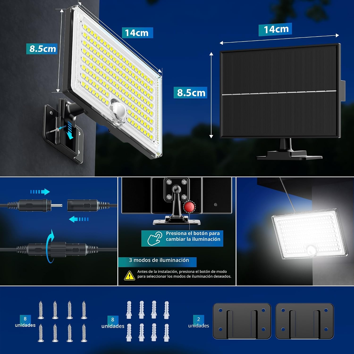Thumbnail 5 de Giliwosy Luces Solares 1500mAh con sensor de movimiento