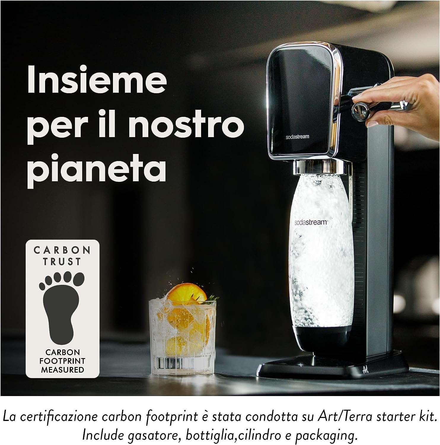 Detalle de SodaStream Art: gasatore d’acqua frizzante con due bottiglie incluse (1 L + 0,5 L) – design rétro e praticità
