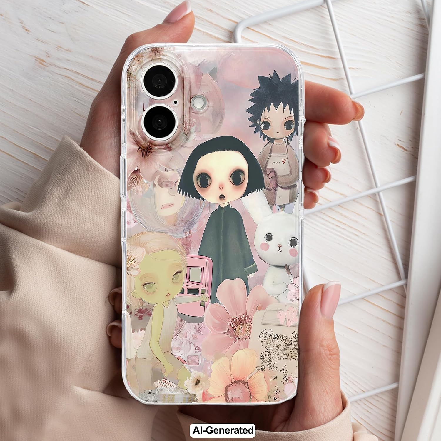 Detalle 2 de GEQCDBN iPhone 17 TPU Case, Kawaii Collage Print, Slim Protective Cover