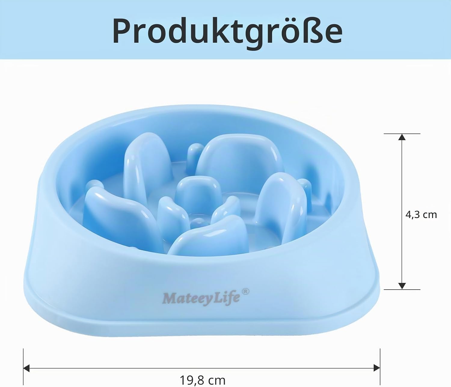 Thumbnail 2 de Mateeylife Hundenapf – Langsames Fressen, Anti-Schling, für mittelgroße bis große Hunde (Hellblau/Tiefblau)