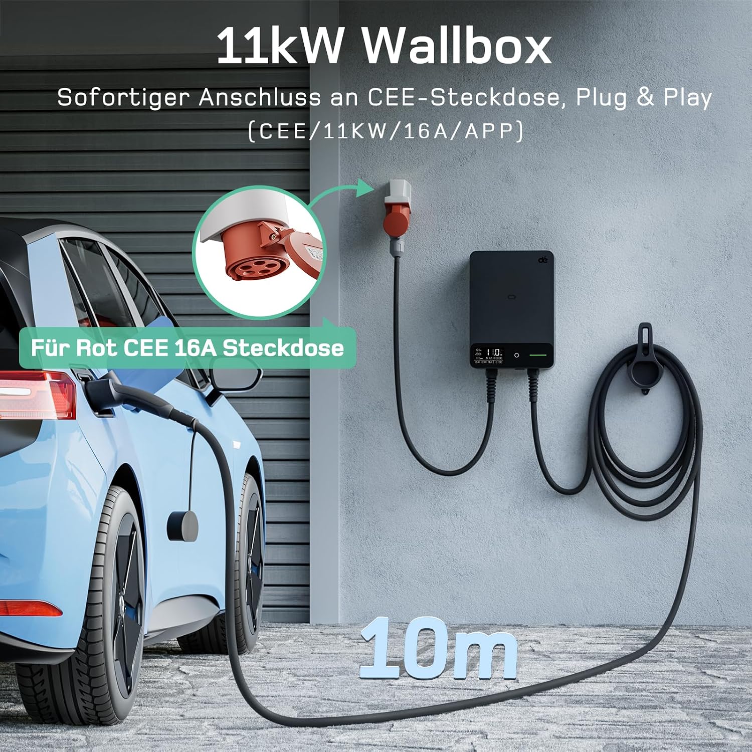 Detalle 2 de dé Typ 2 Wallbox 11kW Ladegerät