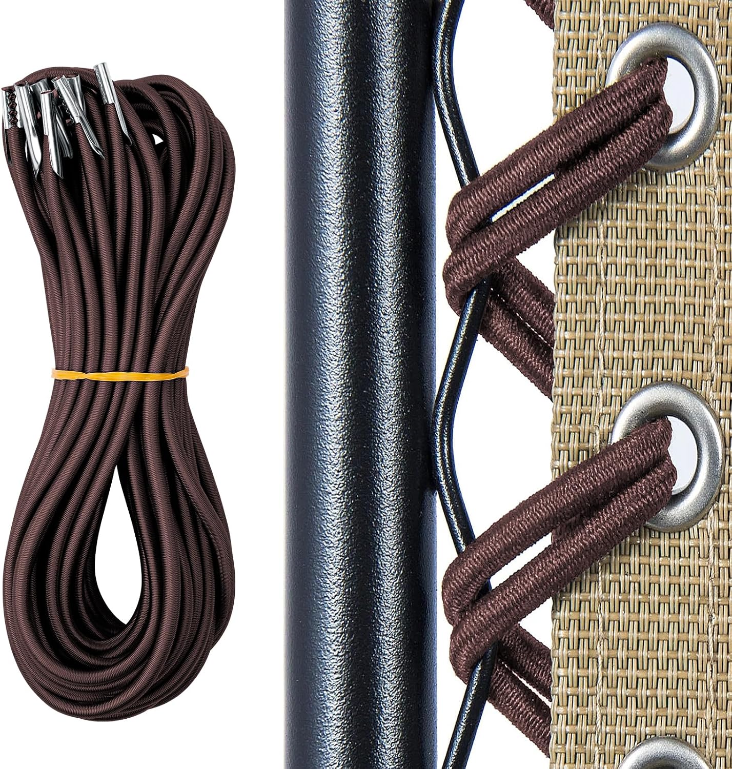Detalle de OFFCUP Ricambio per sedia a gravità zero: 4 corde elastiche universali (marrone)