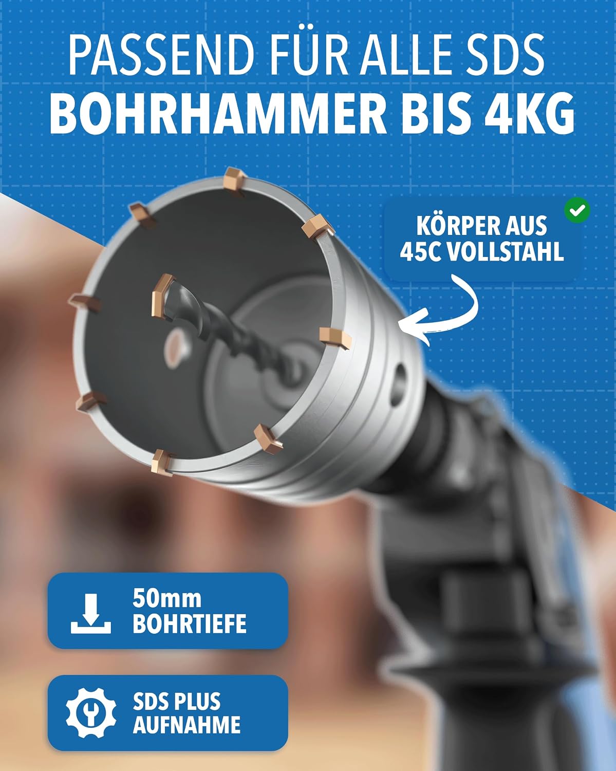 Detalle 2 de Bohrkrone 68mm Steckdosenbohrer đ