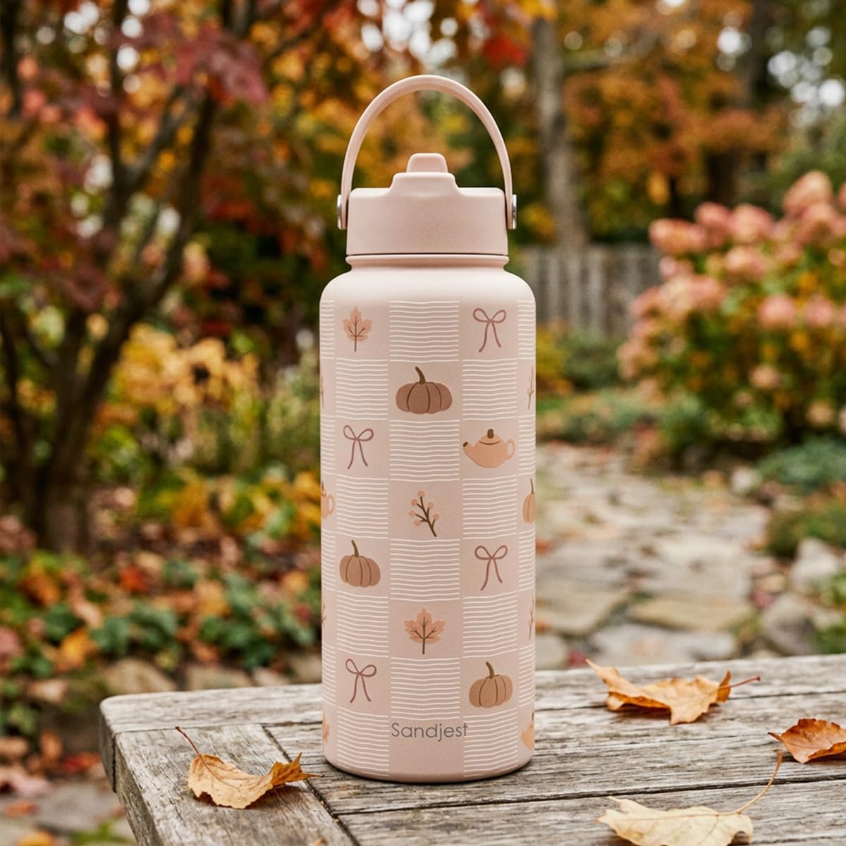 Detalle 2 de SANDJEST SJ-DW-SS-WB32SL 32-Ounce Insulated Stainless Steel Water Bottle
